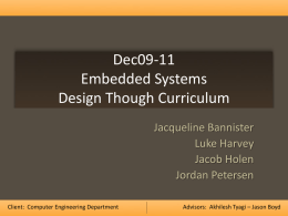 Embedded Systems Design Though Curriculum