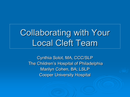 Collaborating with Your Local Cleft Team
