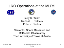 MLRS Changes for LRO