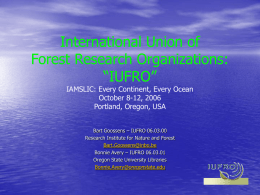 IUFRO International Union of Forest Research Organizations