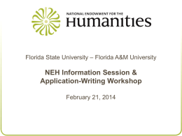 NEH Programs: - Florida State University