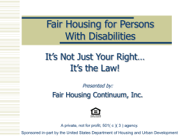 The Fair Housing Act - Florida Coalition For The Homeless
