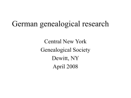German genealogical research