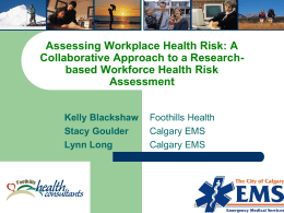 Assessing Workplace Health Risk: A Collaborative Approach