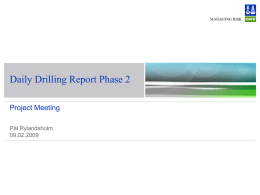 Daily Drilling Report Phase 2