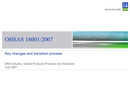 OHSAS 18001 (2007 key changes)