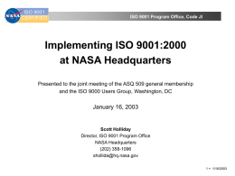 Overview of the NASA Strategic Management System
