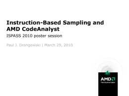 Instruction-Based Sampling and AMD CodeAnalyst