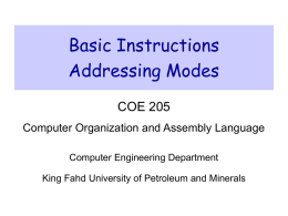 Basic Instructions and Addressing Modes