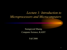 Introduction to Microprocessors and Microcomputers