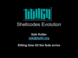 Shellcode Evolution