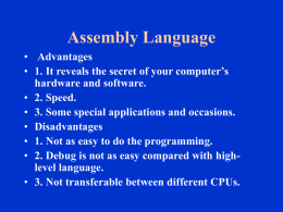 Assembly Language - Southeast Missouri State University