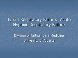 Acute Hypoxic Respiratory Failure