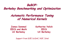 LDRD Templates - BeBOP (Berkeley Benchmarking and