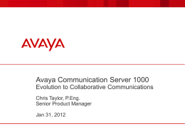 Avaya UC Overview - International Avaya Users Group