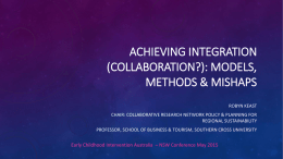 Achieving Integration (Collaboration): Models, methods