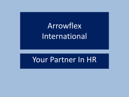 Arrowflex Intenational Agenda