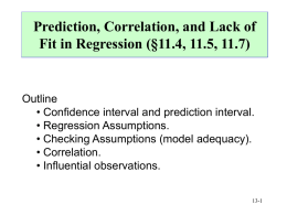 Prediction and Lack of Fit in Regression