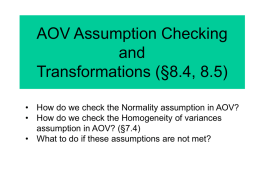 AOV Assumption Checking and Transformations