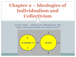 Chapter 2 – Ideologies of Individualism and Collectivism