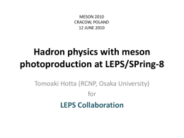 Hadronic Physics at LEPS/SPring-8