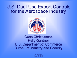 U.S. Dual-Use Export Controls for the Aerospace Industry