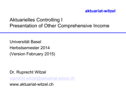 Soziale Sicherungssysteme der Schweiz - aktuariat