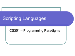 Scripting Languages - Maynooth University Department of