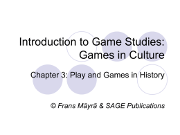 Introduction to Game Studies: Games in Culture