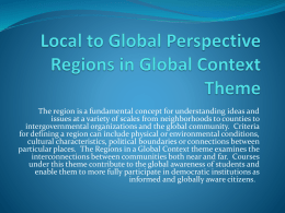 Local to Global Perspective Empire, Colonialism, and