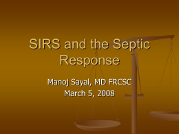 SIRS and the Septic Response