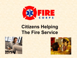 How Fire Corps Can Help