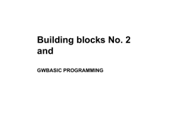 GWBASIC PROGRAMMING - Faculty of Engineering