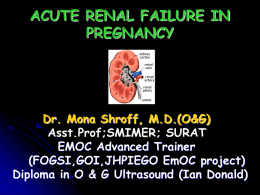 RENAL FAILURE IN PREGNANCY