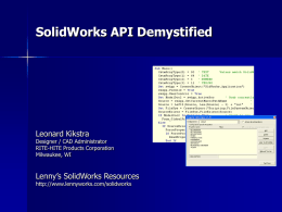 SolidWorks API Demystified