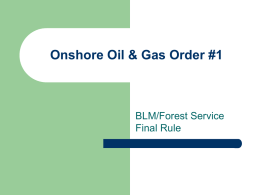 Onshore Oil & Gas Order No. 1