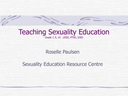 Teaching Sexuality Education - Pembina Trails School Division