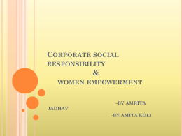 Corporate social responsibility and women empowerment
