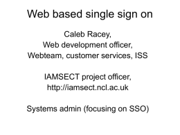 Web based single sign on - IAMSECT - Inter