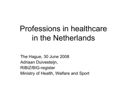 Professions in healthcare in the Netherlands