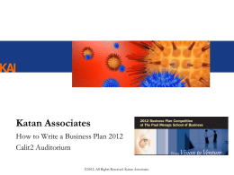 2/15/12 How to Write a Business Plan: Presentation Slides