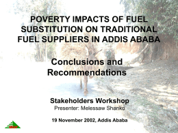 POVERTY IMPACTS OF FUEL SUBSTITUTION ON TRADITIONAL FUEL