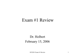 ECE 201 Exam #1 Review