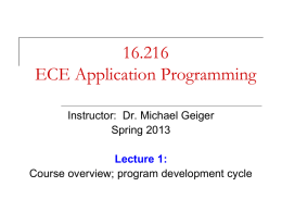 ECE Application Programming - University of Massachusetts