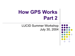 How GPS Work Part 2 - ECE - Lehigh University