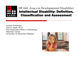 Intellectual Disability: Definition, Classification