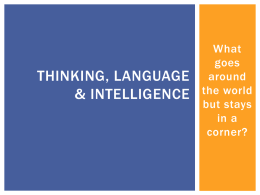 Thinking, Language & Intelligence