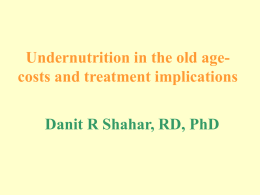 Undernutrition in the old age-costs and treatment implications
