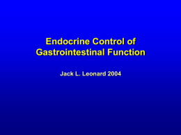 Endocrine control of GI Function