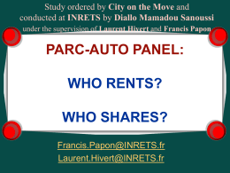 PARC-AUTO PANEL: WHO RENTS? WHO SHARES?